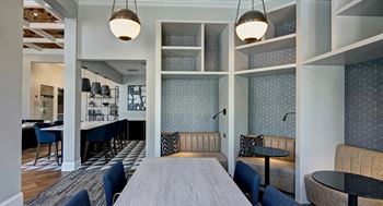 Clubhouse Redesign with Tech Banquettes at The MilTon Luxury Apartments, Vernon Hills